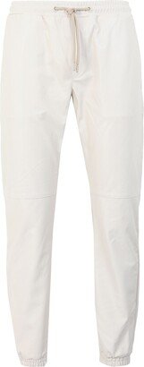 White Pu Joggers Pants Ivory