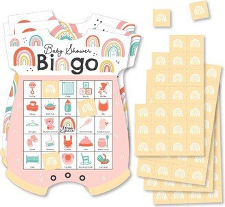 Big Dot of Happiness Hello Rainbow - Picture Bingo Cards and Markers - Boho Baby Shower Shaped Bingo Game - Set of 18