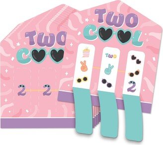 Big Dot Of Happiness Two Cool - Girl Pastel 2nd Birthday Party Game Pull Tabs 3-in-a-Row - Set of 12