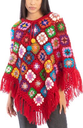 Crochet Knit Triangle Poncho