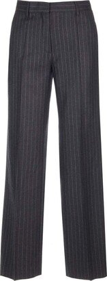 Pinstriped Straight-Leg Pants