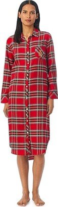 Long Sleeve Ballet Sleepshirt (Red Plaid) Women's Pajama