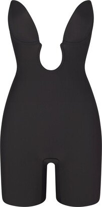 Deep Plunge Shapewear Mid Thigh Bodysuit | Onyx
