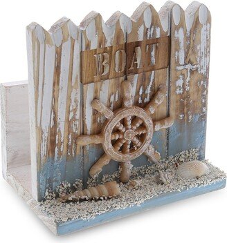 Coastal Horizon Nautical Wooden Napkin Holder - 4.6 x 3.25 x 4.5 inches