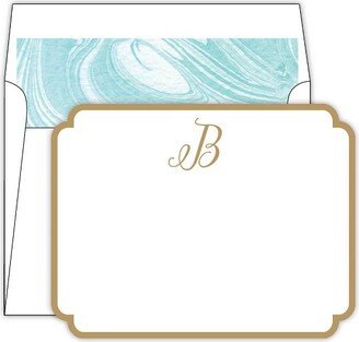 RosanneBECK Collections 10ct Marble Cards Die-Cut Social Set Monogram B