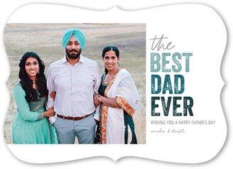 Father's Day Cards: Best Dad Ombre Father's Day Card, Blue, 5X7, Pearl Shimmer Cardstock, Bracket