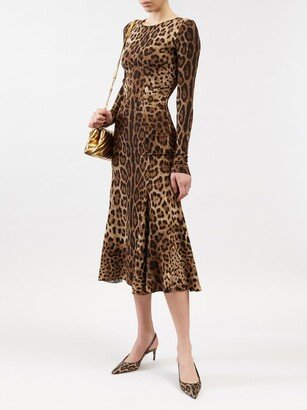 Leopard-print Jersey Midi Dress