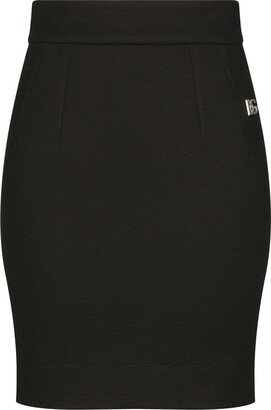 Logo-Plaque High-Waisted Miniskirt