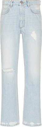 Distressed Denim Pants in Blue