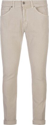 George Skinny Jeans In Beige Stretch Woven Cotton