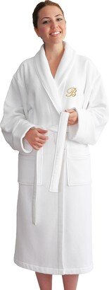 Authentic Hotel and Spa Unisex Gold Monogrammed Turkish Cotton Waffle Weave Terry Bath Robe