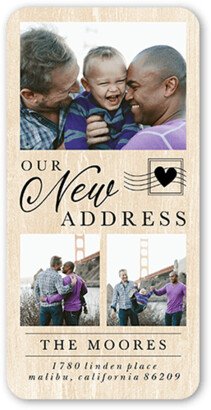 Moving Announcements: Stamped Address Moving Announcement, White, 4X8, Signature Smooth Cardstock, Rounded