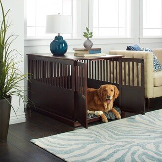 Extra Large Espresso Wooden Pet Crate End Table