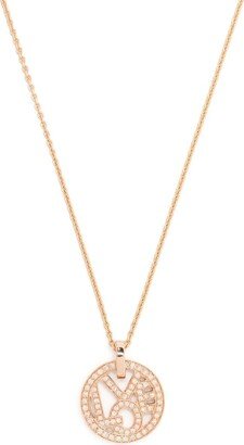 CADA 18kt rose gold Love diamond mini pendant necklace