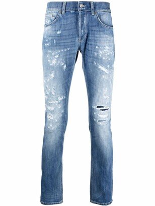 Distressed Low-Rise Jeans