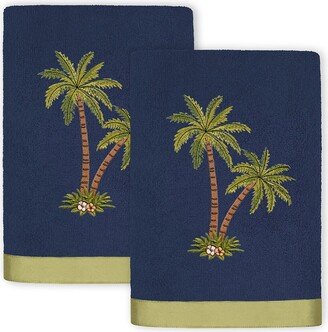 Palmera 2Pc Embellished Turkish Cotton Hand Towel Set-AD