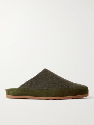 Mulo Suede-Trimmed Shearling-Lined Recycled-Wool Slippers