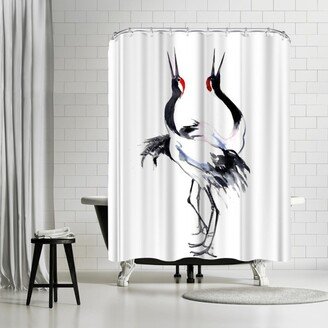 71 x 74 Shower Curtain, Japanese Cranes Suren 2 by Suren Nersisyan