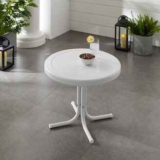 Crosley Furniture Retro Metal Side Table In Alabaster White