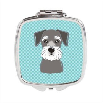 BB1136SCM Blue Checkered Schnauzer Compact Mirror