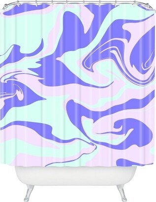 Hypnotic Camo Shower Curtain Purple