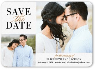 Save The Date Cards: Classic Request Save The Date, White, 5X7, Matte, Signature Smooth Cardstock, Rounded