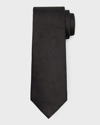 Men's Tonal Geometric Silk Tie