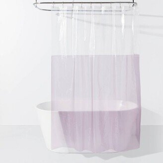 PEVA Colorblock Shower Curtain Clear