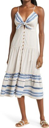 Abilene Tie Detail Cotton Blend Cover-Up Dress