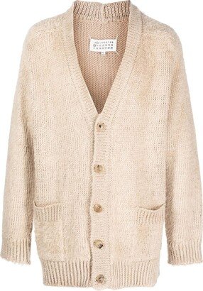 chunky-knit V-neck cardigan-AC