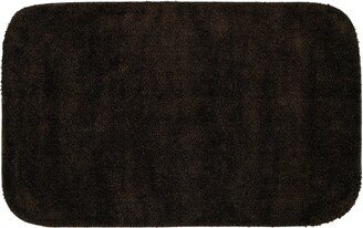 Garland Traditional Chocolate Plush Washable Nylon Bathroom Rug