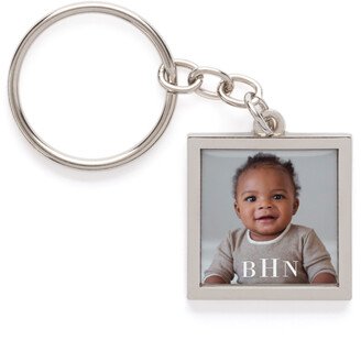 Key Rings: Gallery Of One Initial Pewter Key Ring, Multicolor