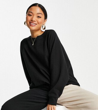 ASOS DESIGN Petite super oversized sporty sweat in black