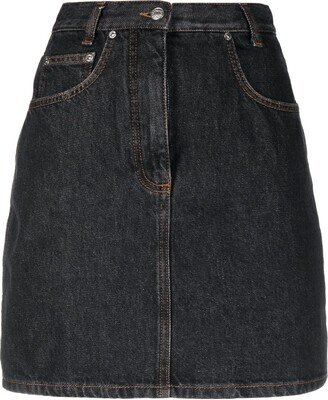 High-Waist Denim Mini Skirt