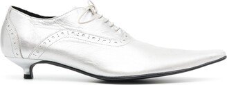 Metallic-Effect Lace-Up Oxford Shoes