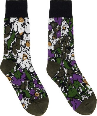 Khaki Floral Socks