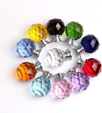 Multicolor Ball Single Hole Knob Crystal Door Handle Drawer Pulls Knob Dresser Handle Cabinet Pulls Knobs Wardrobe Knobs