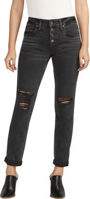 Mid Rise Slim Boyfriend Jeans-AB