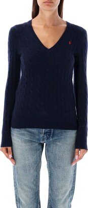 Kimberly V-neck Cable Knit Sweater-AA