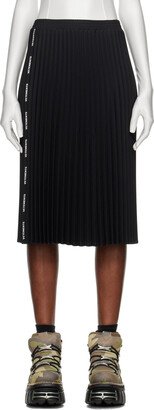 Black Pleated Midi Skirt-AE