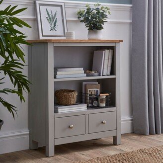 Dunelm Bromley Grey Low Bookcase Grey and Brown