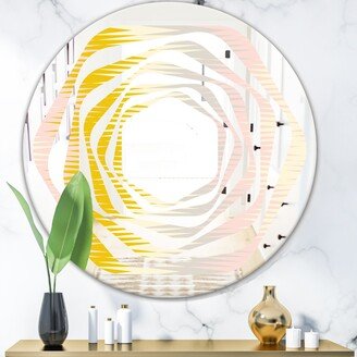 Designart 'Retro Abstract Design IV' Printed Modern Round or Oval Wall Mirror - Whirl