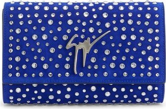 Cleopatra crystal-embellished clutch bag