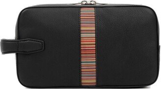 Stripe Detailed Zipped Washbag