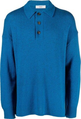 Knitted Long-Sleeve Polo Shirt