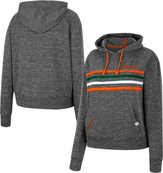 Women's Charcoal Miami Hurricanes Backstage Speckled Pullover Hoodie