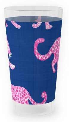 Outdoor Pint Glasses: Leopard Parade Outdoor Pint Glass, Blue