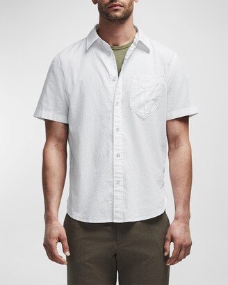 Men's Solid Hemp-Cotton Sport Shirt