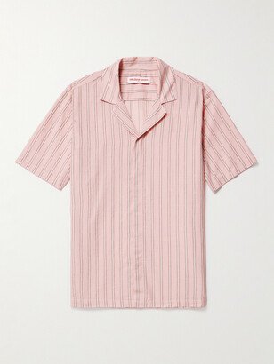 Maitan Camp-Collar Striped Cotton Shirt