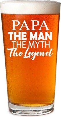 Papa The Man Myth Legend Pint Beer Glass Christmas Gift For Father's Day Funny Grandpa Mug